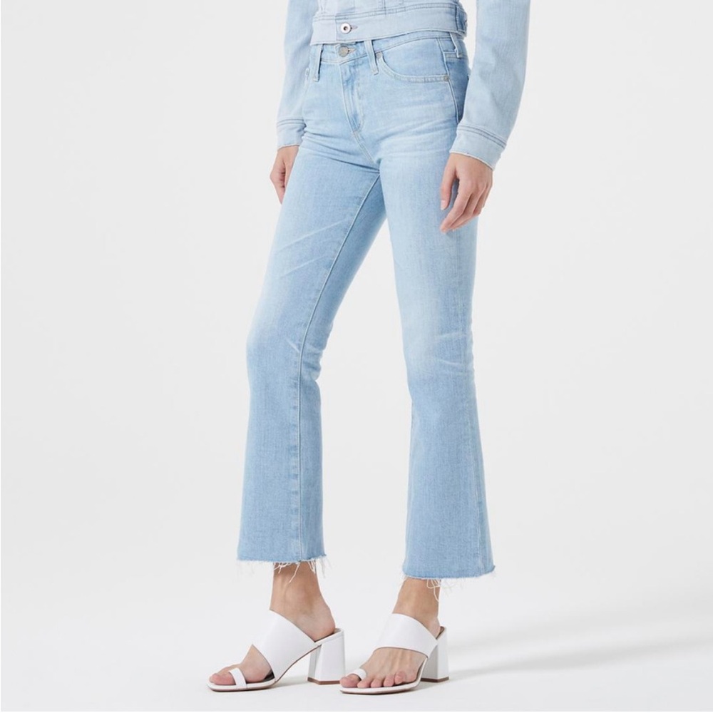 AG Jeans Jodi Crop Light Wash 23 Years Sunbeam Raw Hem